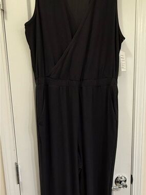 Brand New Old Navy Light Black Sleeveless V-Neck Jumpsuit